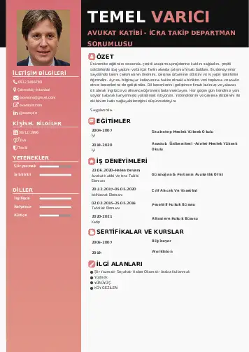 Hukuk Sekreteri Cv Örnekleri cv indir